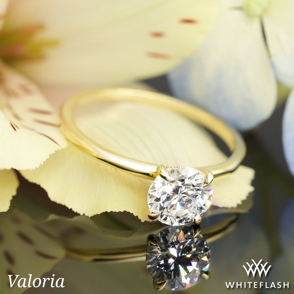 14k Yellow Gold Valoria Four Prong Solitaire Engagement Ring