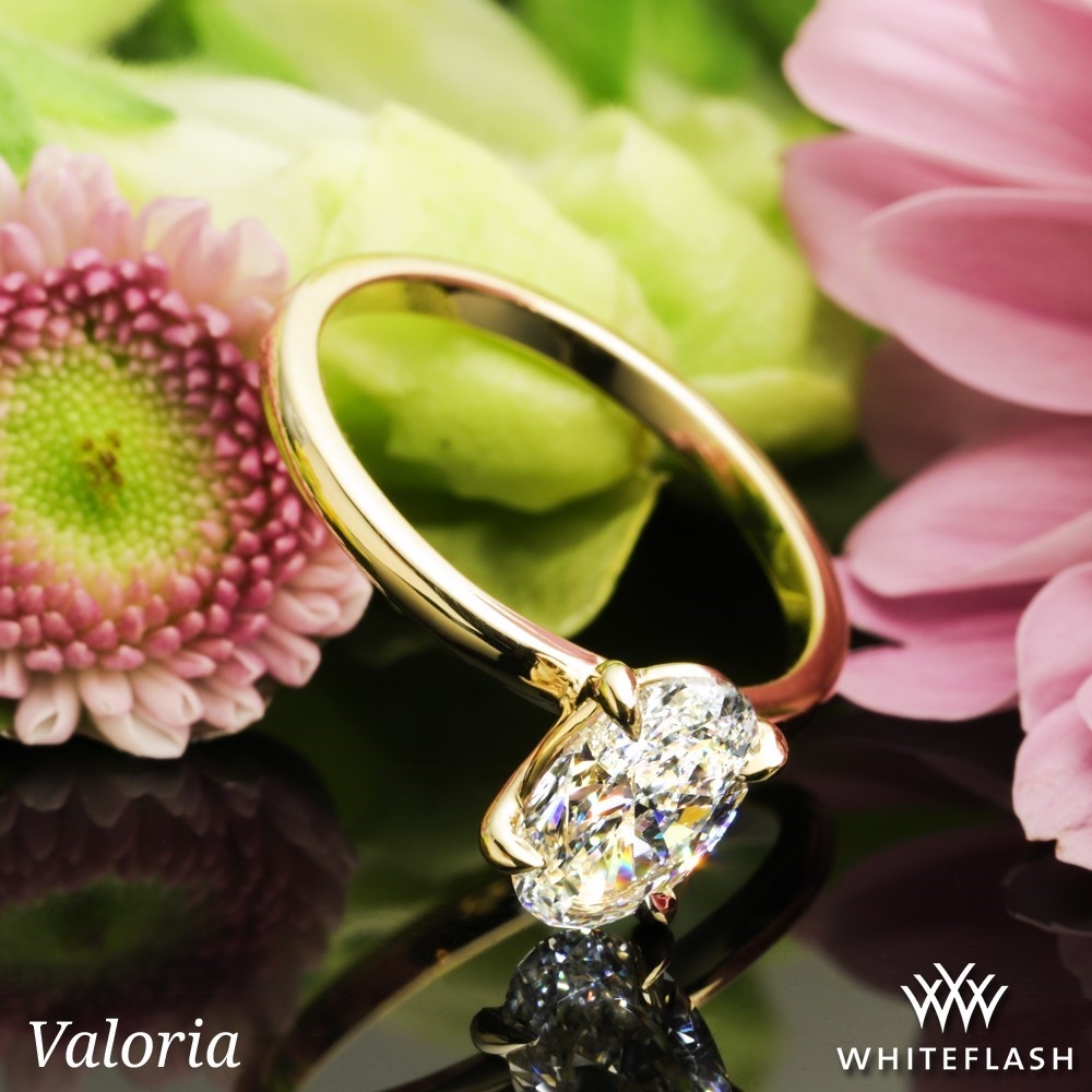 14k Yellow Gold Valoria Four Prong Solitaire Engagement Ring