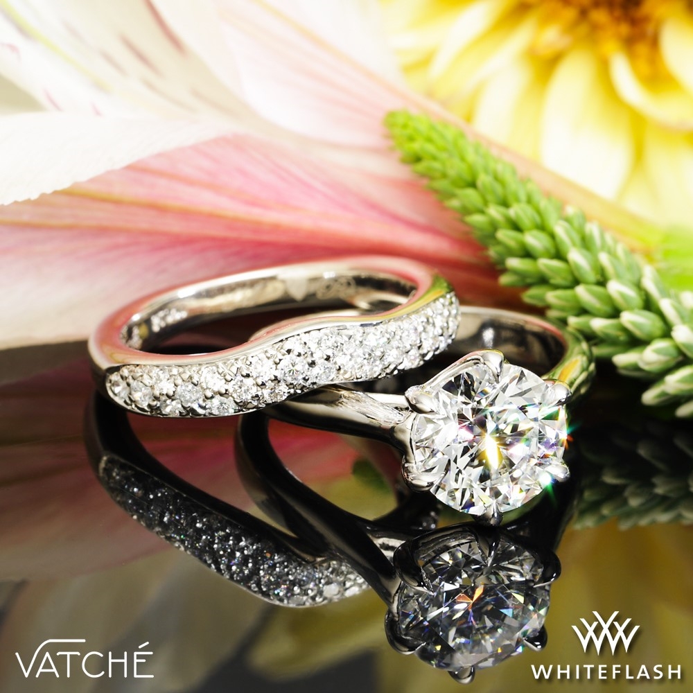 Platinum Vatche 119 Royal Crown Diamond Wedding Set