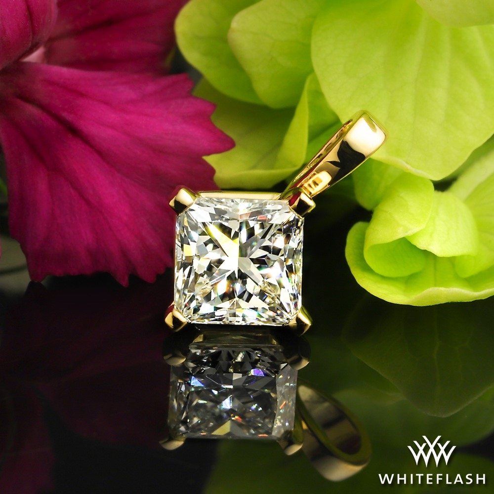 18k Yellow Gold Custom Four Prong Pendant Setting with Bail