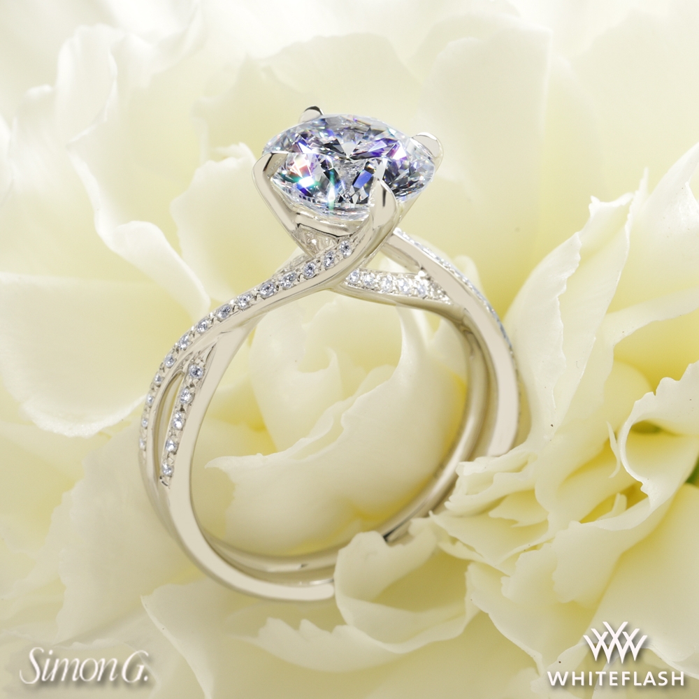 Platinum Simon G. MR1394 Fabled Diamond Engagement Ring