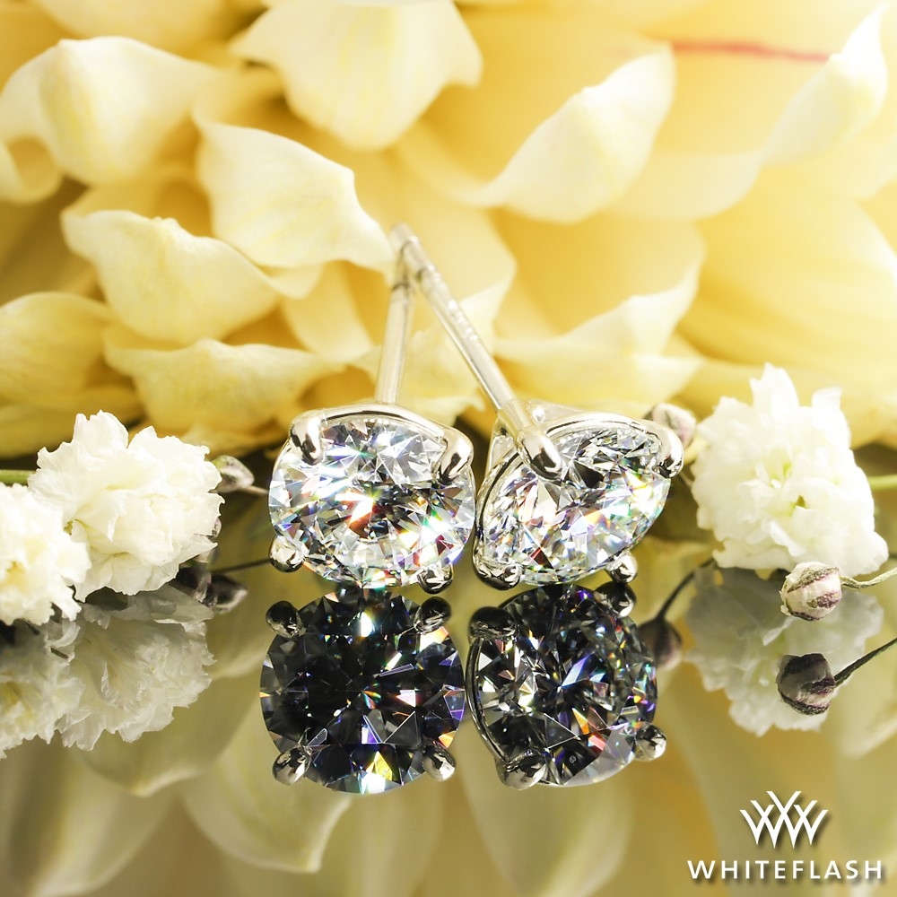 4 Prong Martini Diamond Earrings