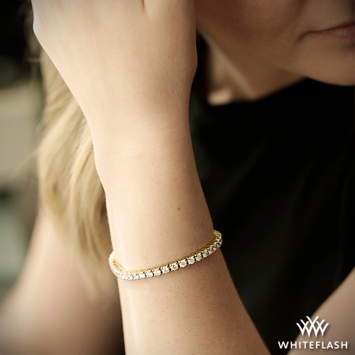 3.00ctw 14k Yellow Gold Four-Prong Classic Lab Created Diamond Tennis Bracelet