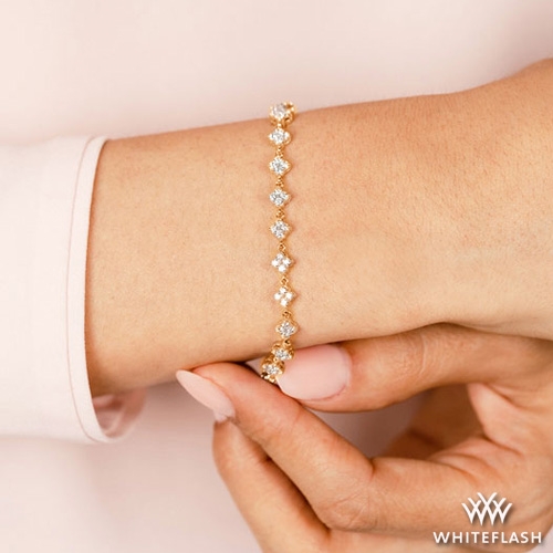 Four Stone Clover Diamond Tennis Bracelet