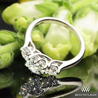 Butterflies 3 Stone Engagement Ring