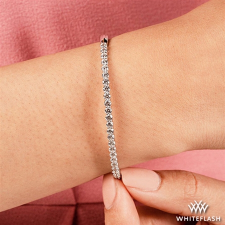 Shared-Prong Diamond Bangle