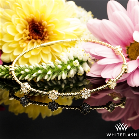 Flexible Flower Diamond Bangle