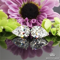 Custom 3 Prong Pear Diamond Stud Earrings