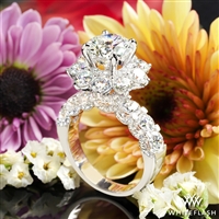 Floral Halo Diamond Engagement Ring