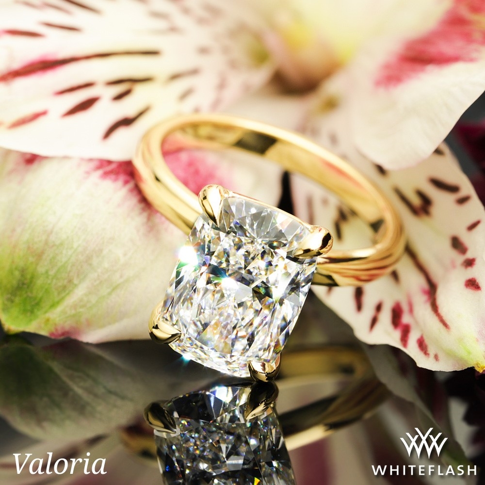 18k Yellow Gold Valoria Four Prong Solitaire Engagement Ring