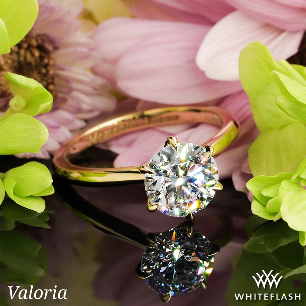 18k Yellow Gold Valoria Petite Six Prong Solitaire Engagement Ring