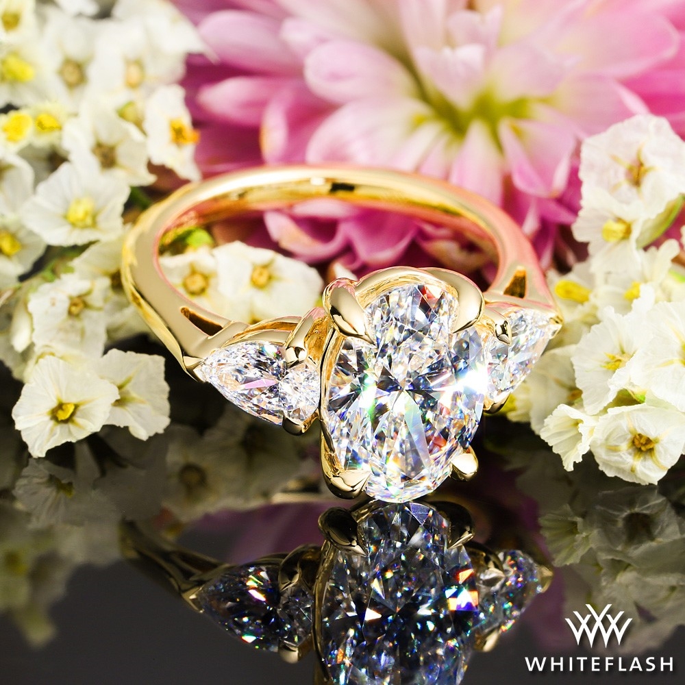 14k Yellow Gold Custom 3 Stone Ring