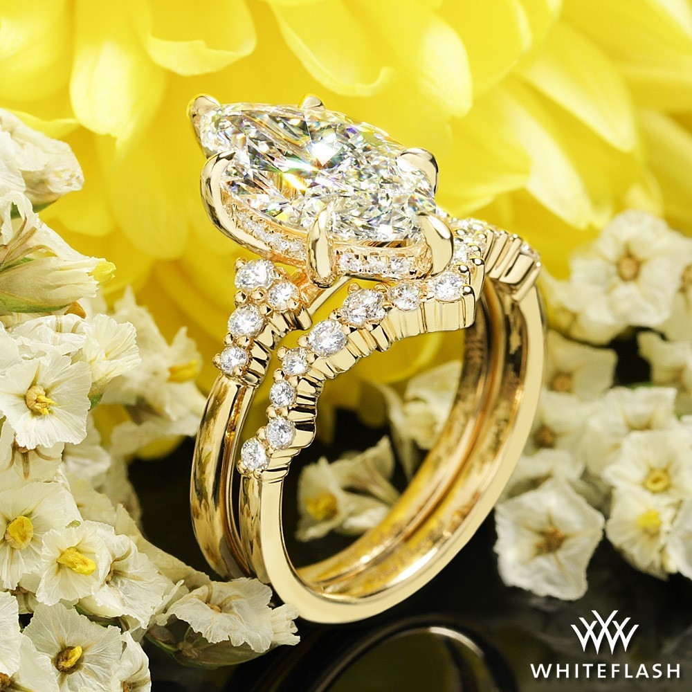 14k Yellow Gold Custom Wedding Set