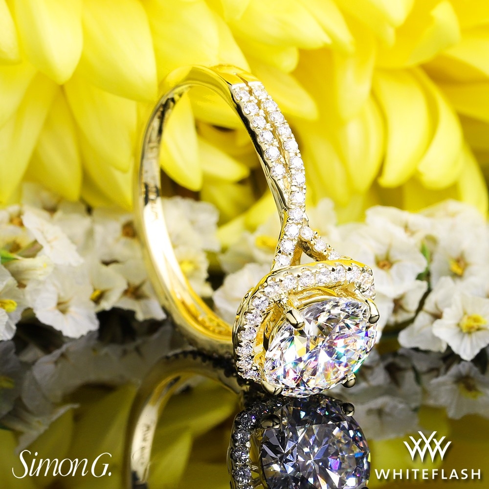 18k Yellow Gold Simon G. NR468 Passion Halo Diamond Engagement Ring