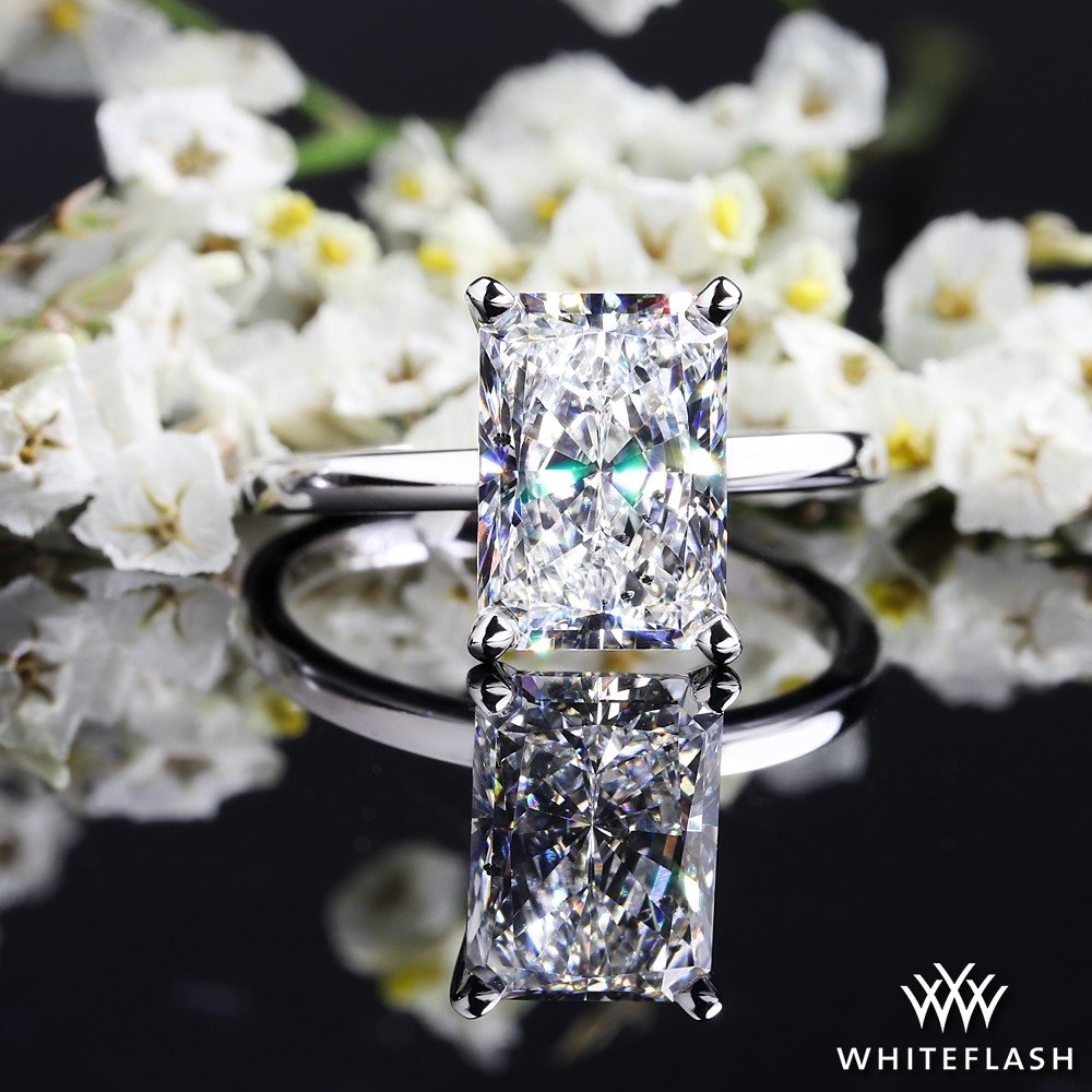 14k White Gold Timeless 4 Prong Solitaire Engagement Ring