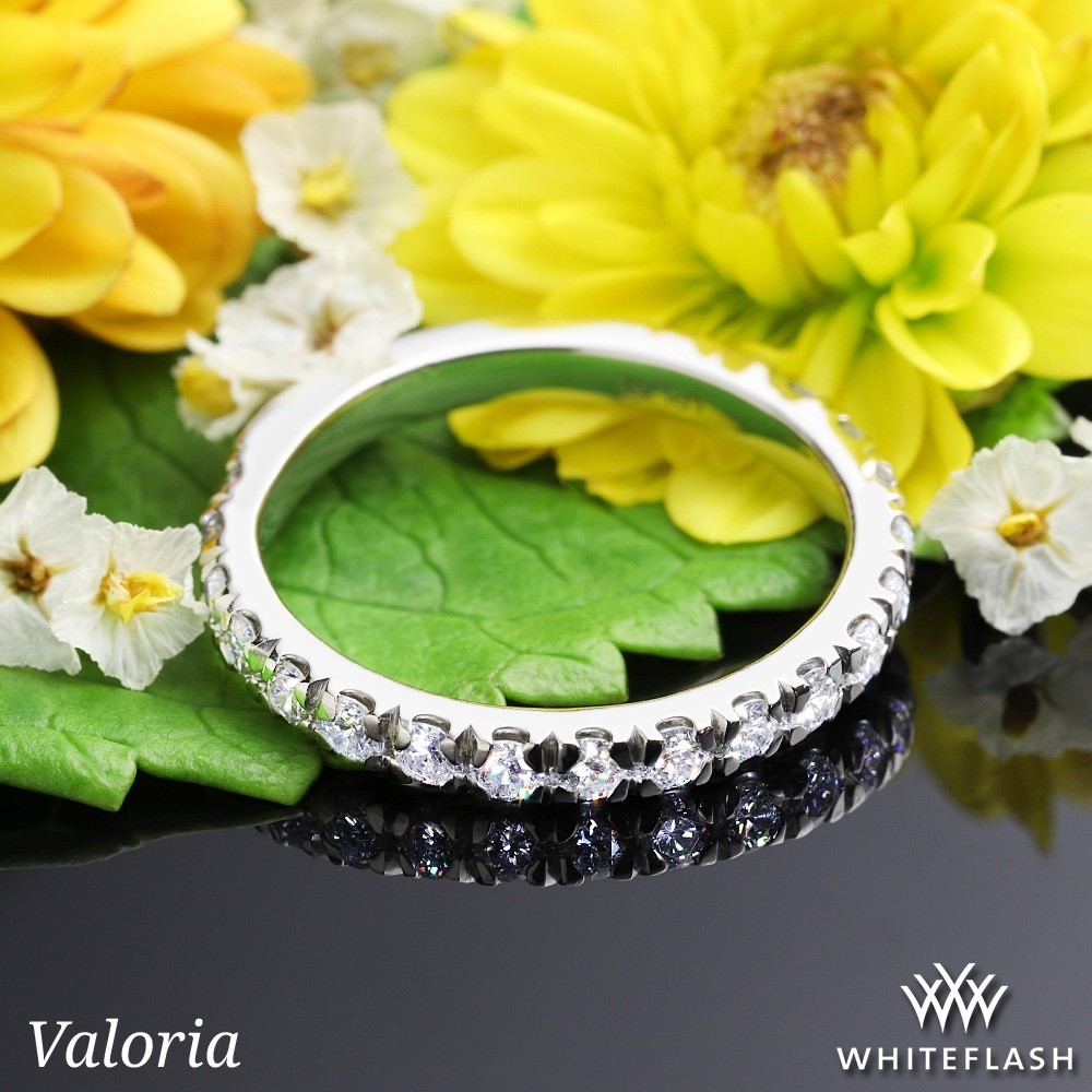 Platinum Valoria French-Set Diamond Wedding Ring