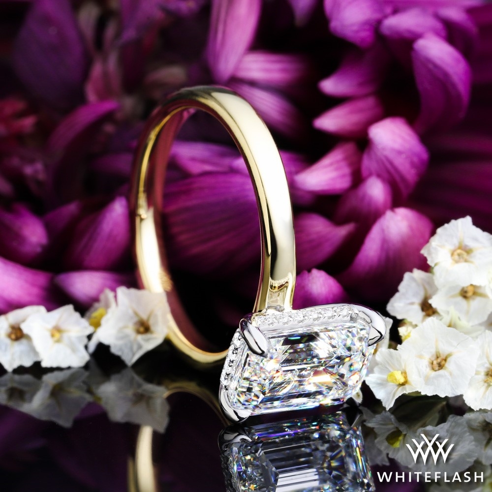 18k Yellow Gold Custom Comfort Fit Hidden Halo Engagement Ring