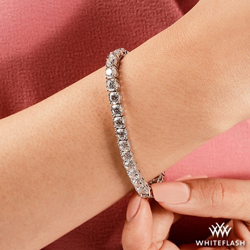 Semi Custom Platinum Four-Prong Timeless Diamond Tennis Bracelet