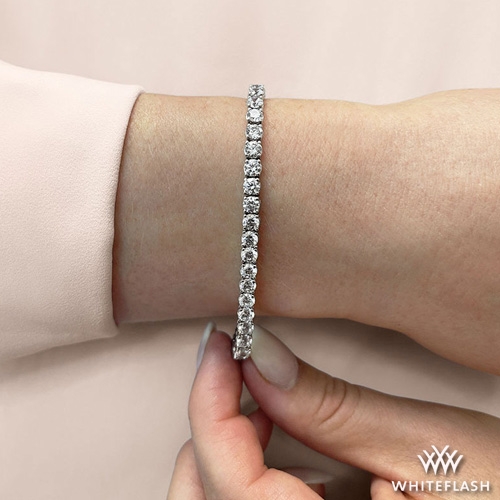 Platinum Semi Custom Four-Prong Timeless Diamond Tennis Bracelet