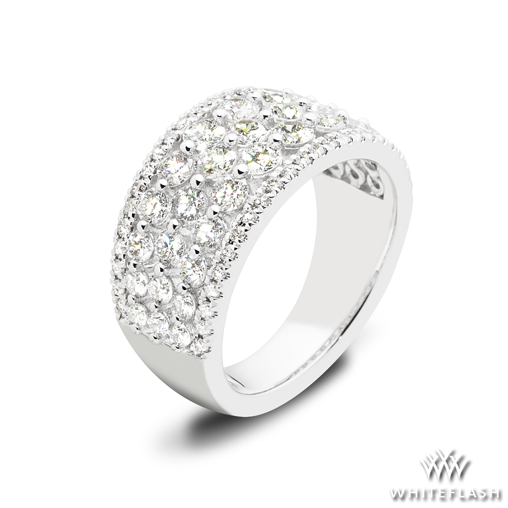 Three Row Diamond Right Hand Ring