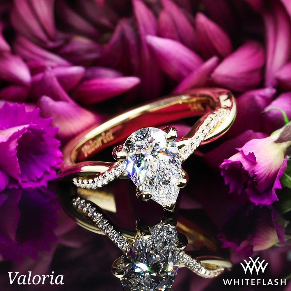 14k Yellow Gold Valoria Flora Twist Diamond Engagement Ring