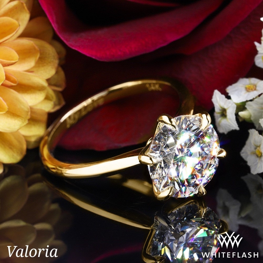 14k Yellow Gold Valoria Petite Six Prong Solitaire Engagement Ring