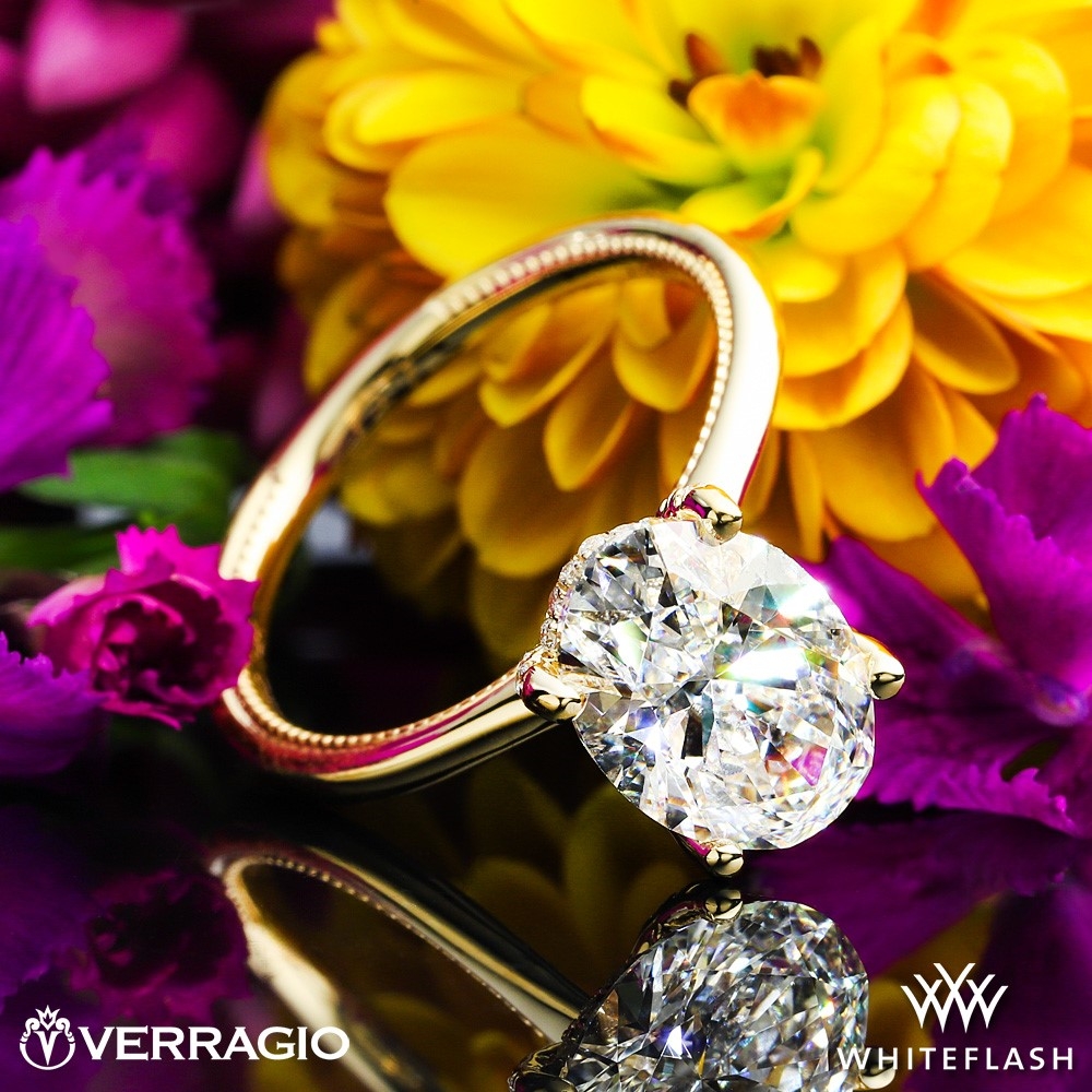 14k Yellow Gold Verragio SOL-304OV Solitaire Engagement Ring