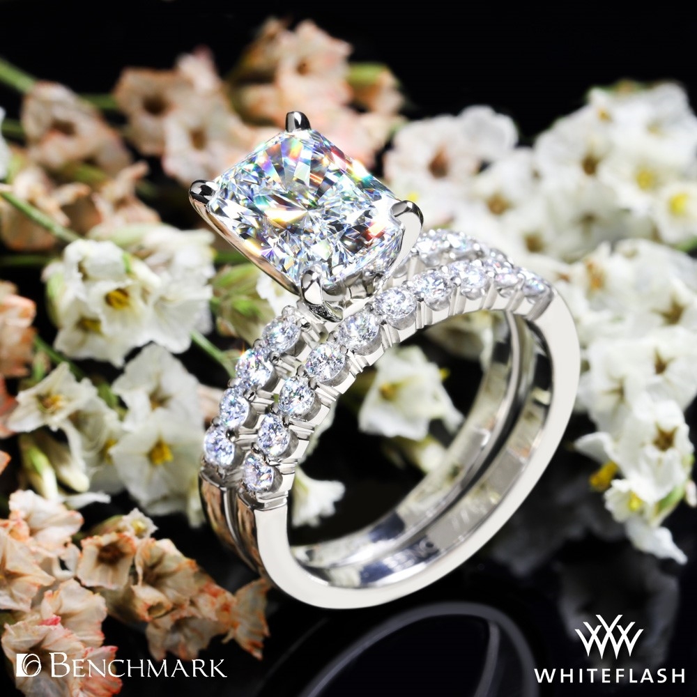 Platinum Benchmark CSP4 Crescent Diamond Wedding Set