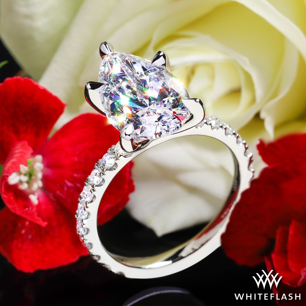 Platinum Custom French Set Engagement Ring