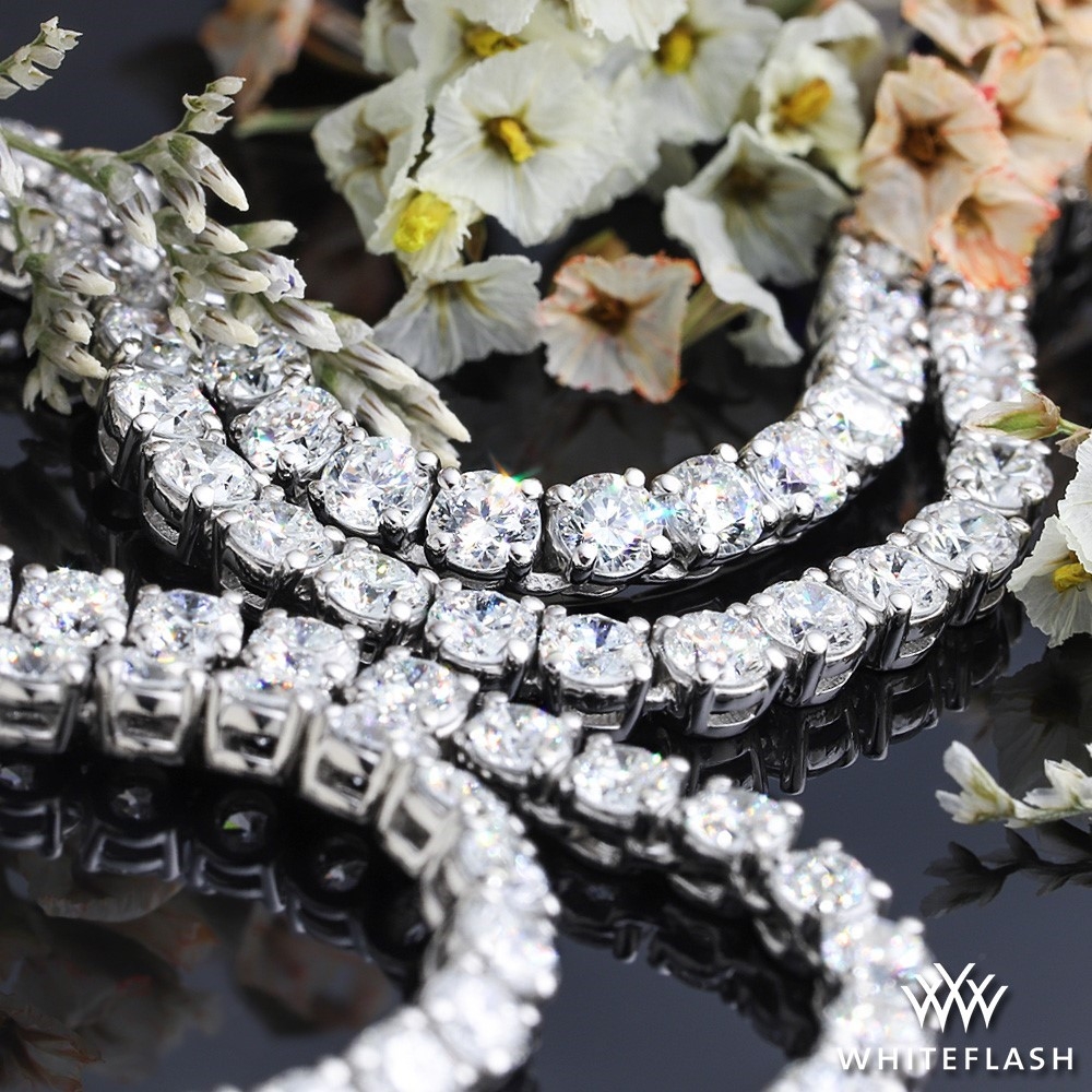 10.96ctw Platinum Four Prong Full Eternity Lab Created Diamonds Tennis Necklace