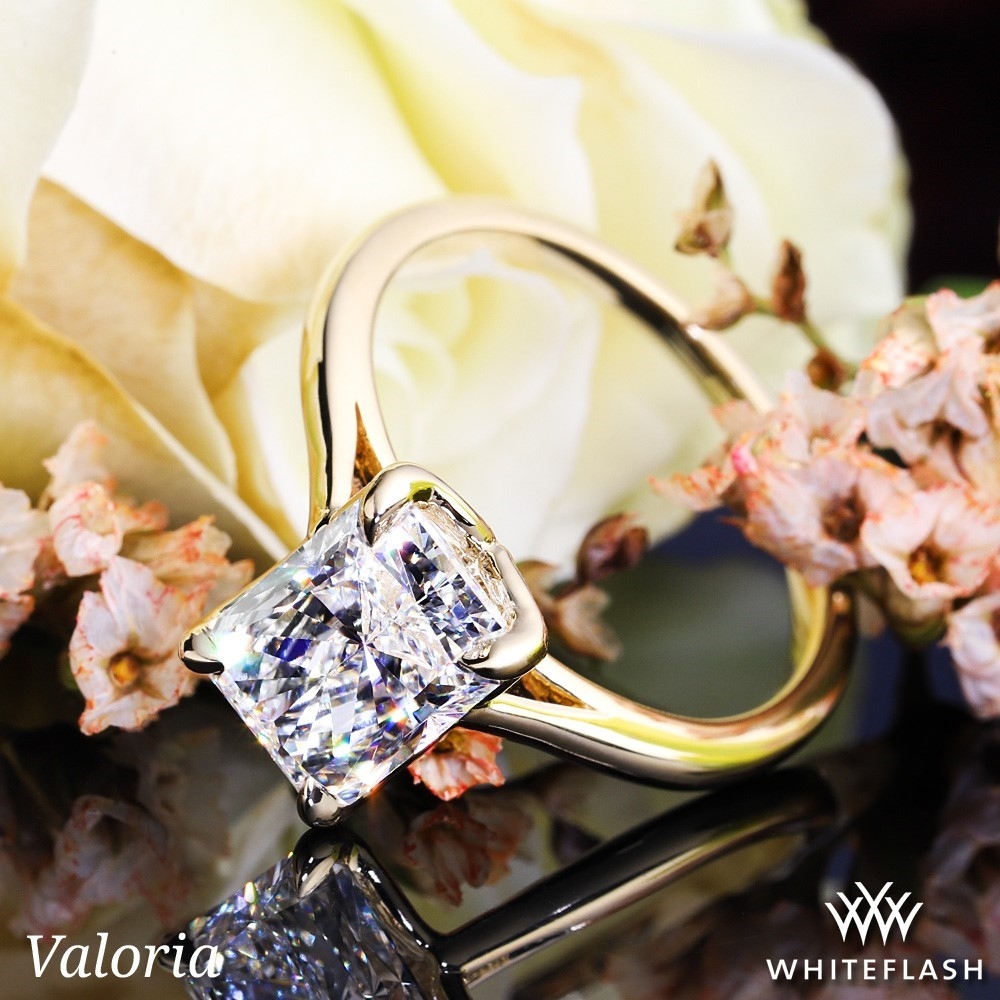 14k Yellow Gold Valoria Tulip Solitaire Engagement Ring