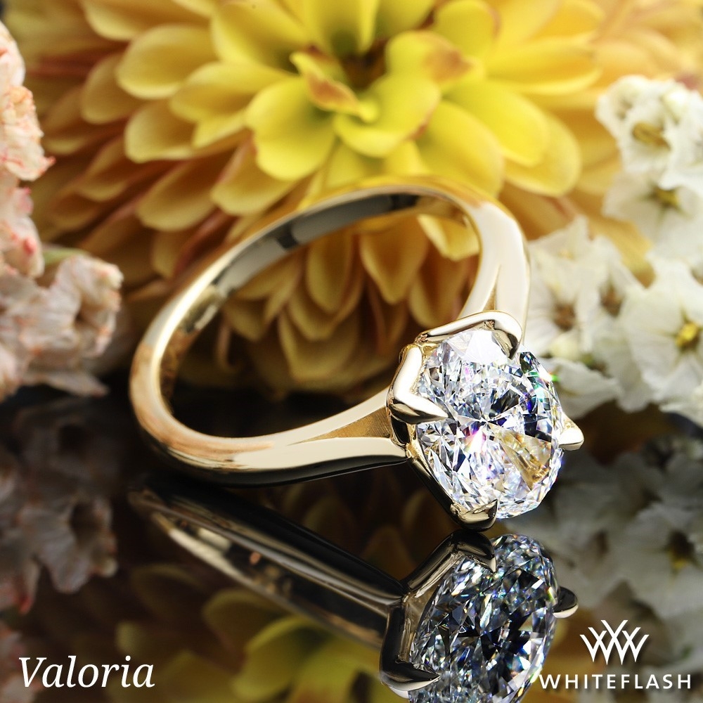 18k Yellow Gold Valoria Tulip Solitaire Engagement Ring