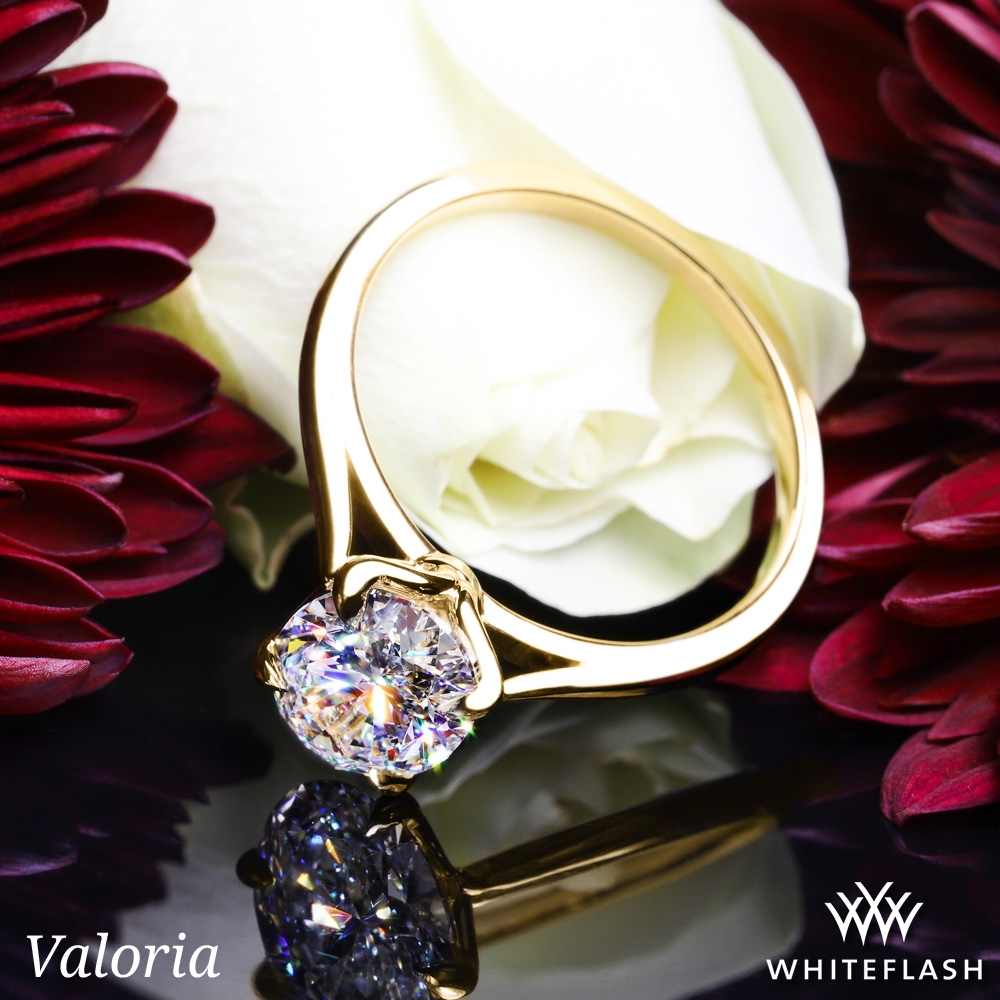 18k Yellow Gold Valoria Tulip Solitaire Engagement Ring