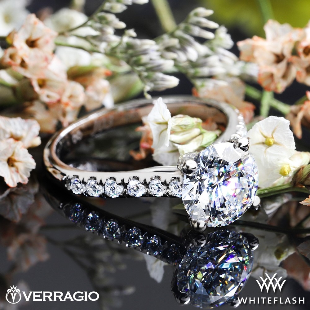 Platinum Verragio ENG-0375 4 Prong Pave Diamond Engagement Ring