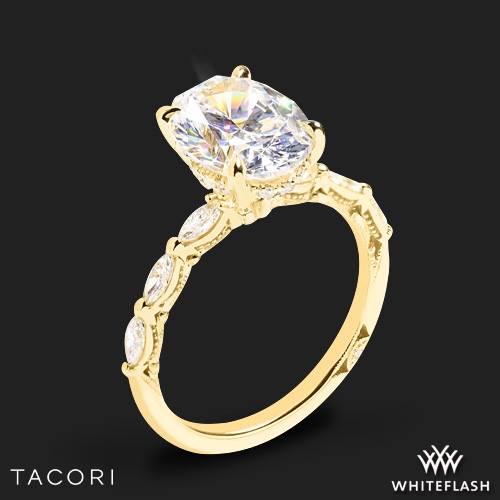 18k Yellow Gold Tacori 422 2.5 OV Sculpted Crescent Diamond Engagement Ring