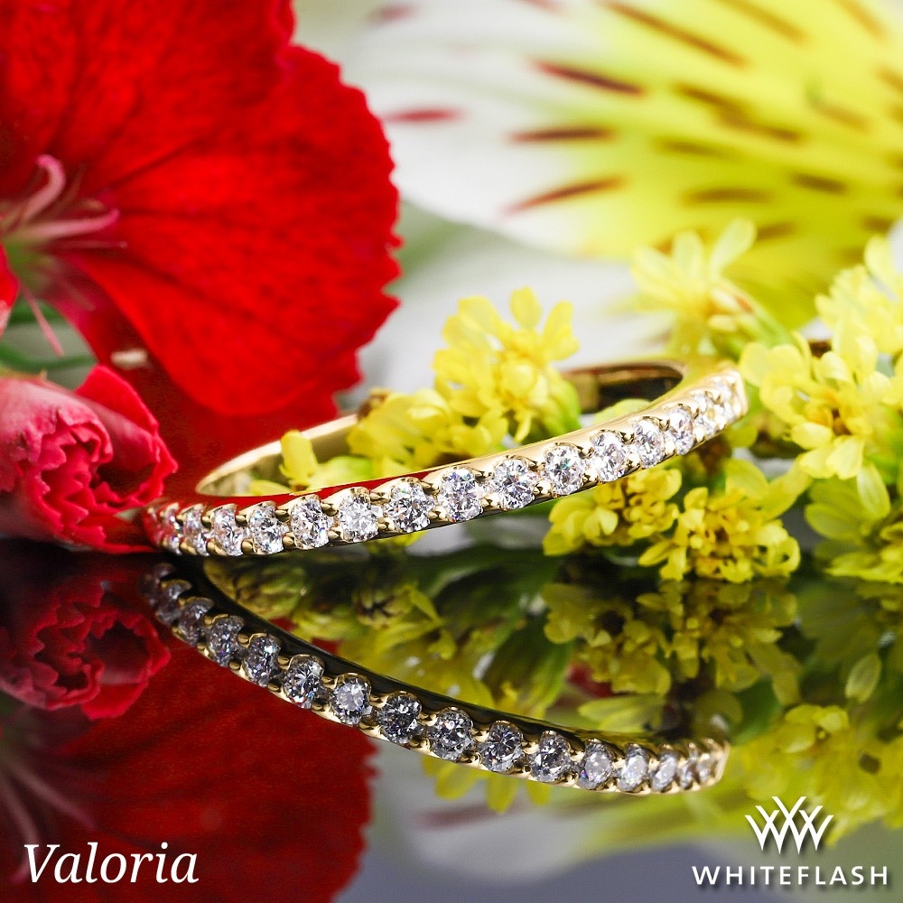 18k Yellow Gold Valoria Petite Shared Prong Diamond Wedding Ring