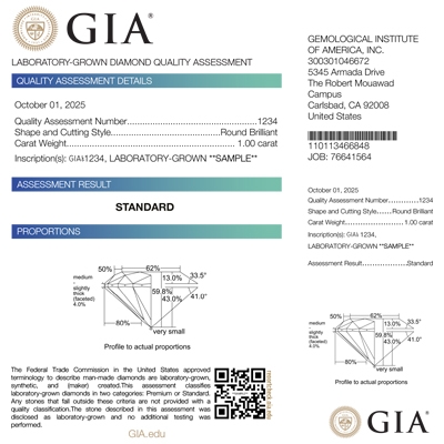 Sample image of the GIA Laboratory-Grown Diamond Assessment document