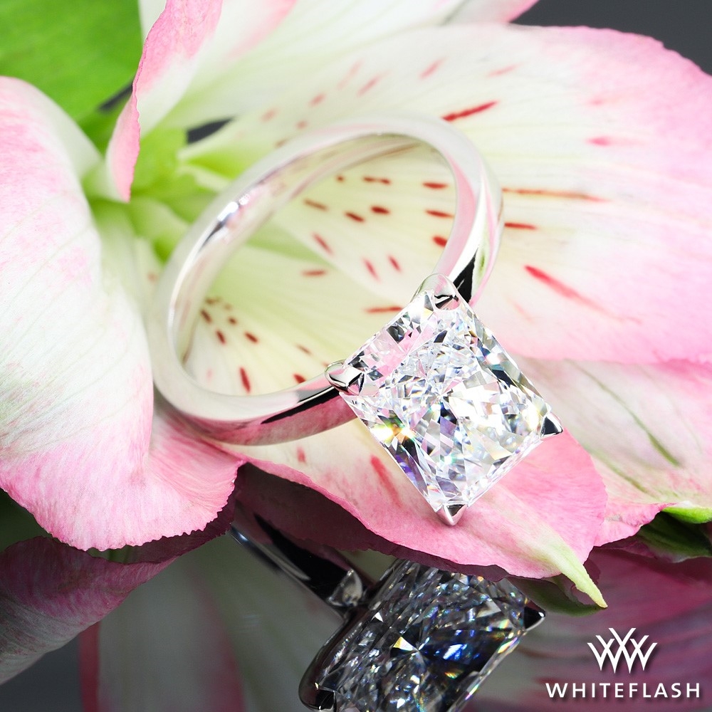 Platinum Custom 4 Prong Solitaire Engagement Ring