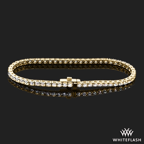 14k Yellow Gold Four-Prong Classic Diamond Tennis Bracelet