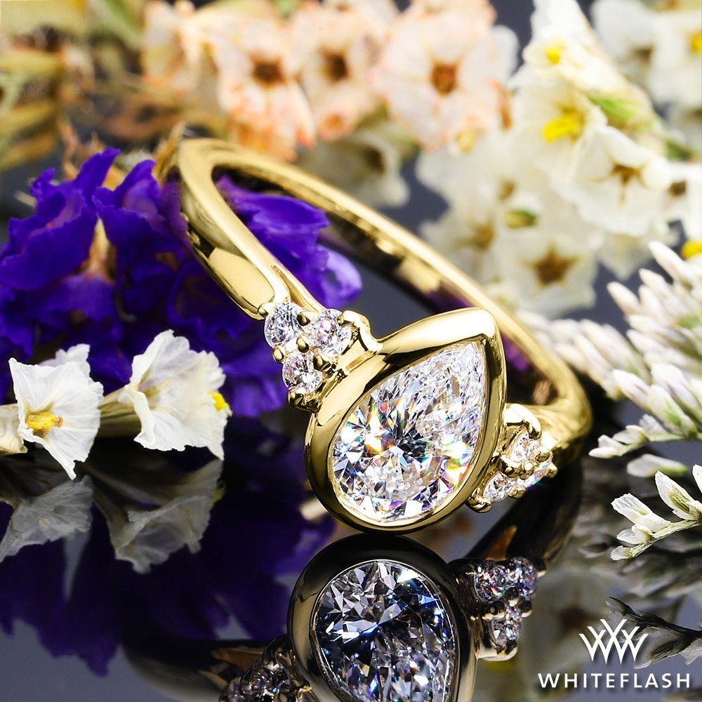 14k Yellow Gold Custom Bezel Diamond Engagement Ring