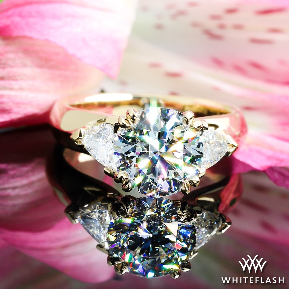 14k Yellow Gold Custom Three Stone Ring