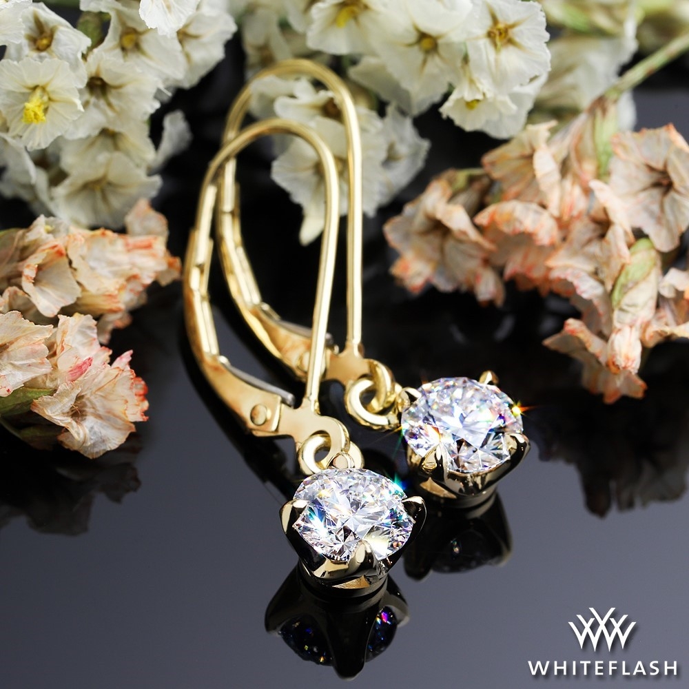 18k Yellow Gold Inspirational Diamond Earrings