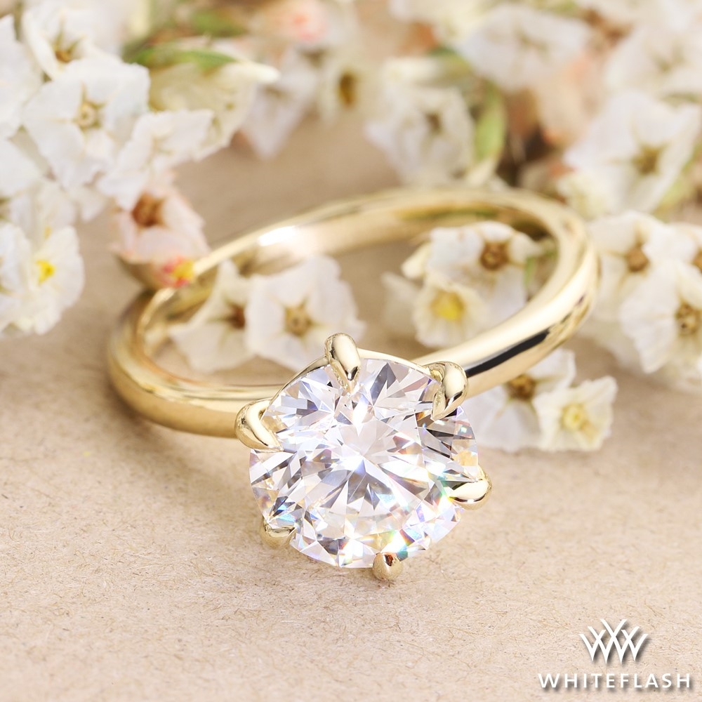 14k Yellow Gold Valoria Six Prong Solitaire Engagement Ring