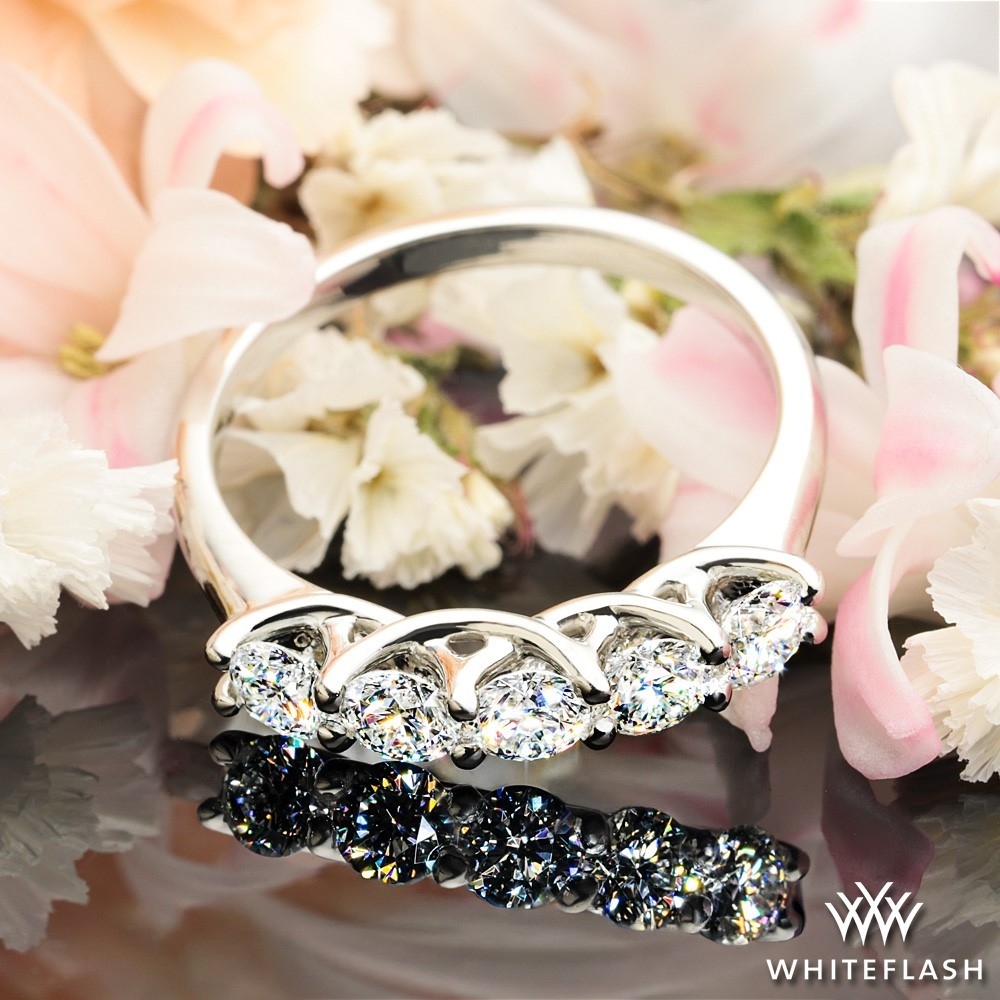 Platinum Five Stone Trellis Diamond Right Hand Ring