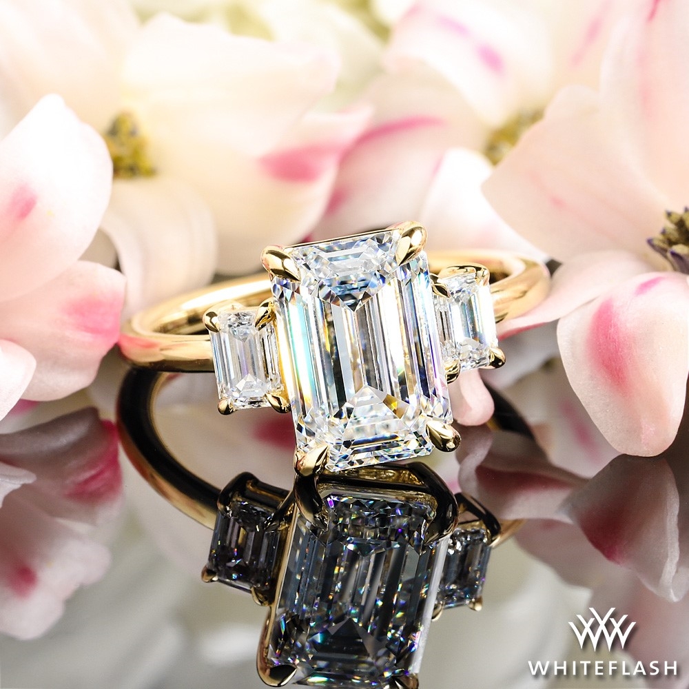 14k Yellow Gold Custom Three Stone Ring