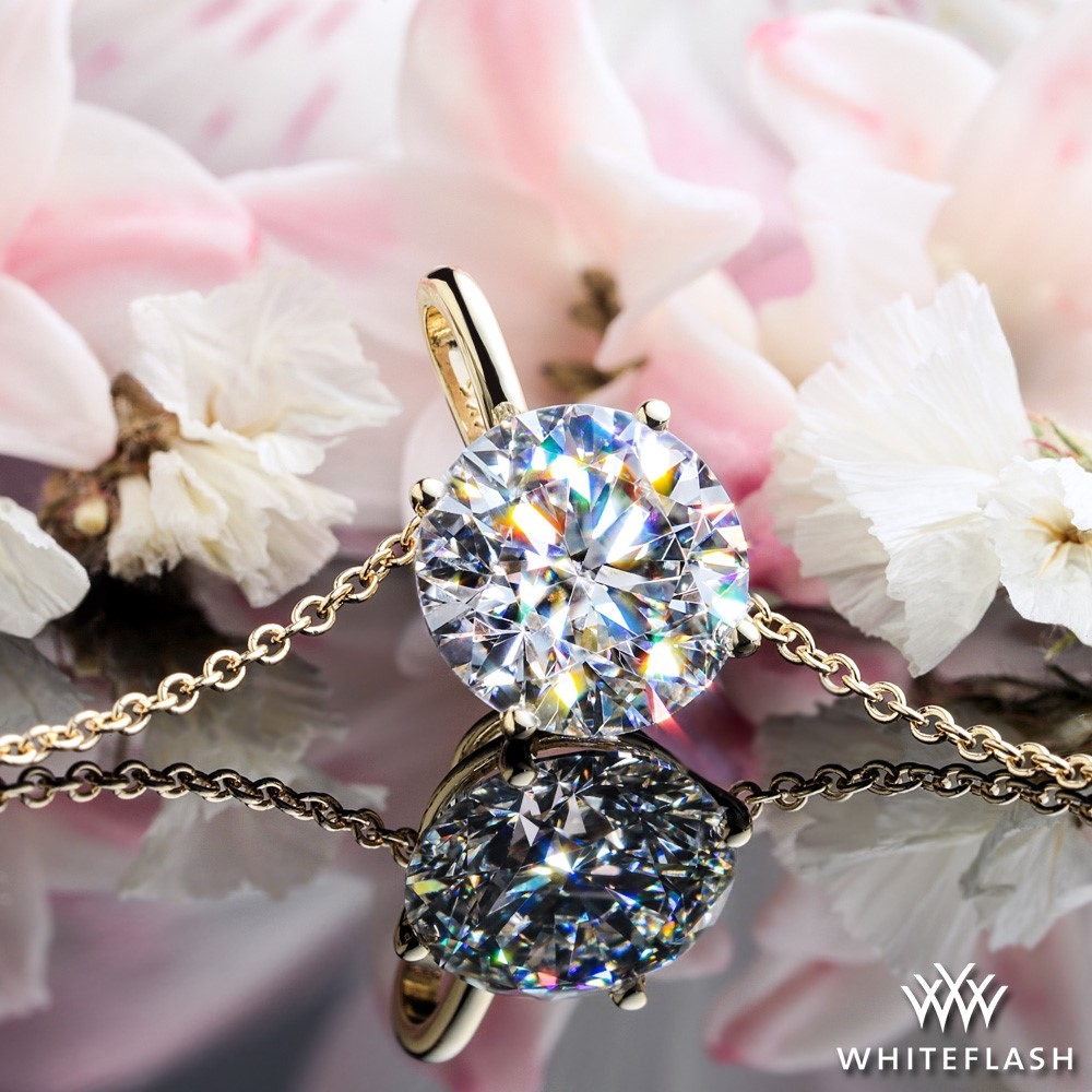 14k Yellow Gold Four-Prong Timeless Diamond Pendant