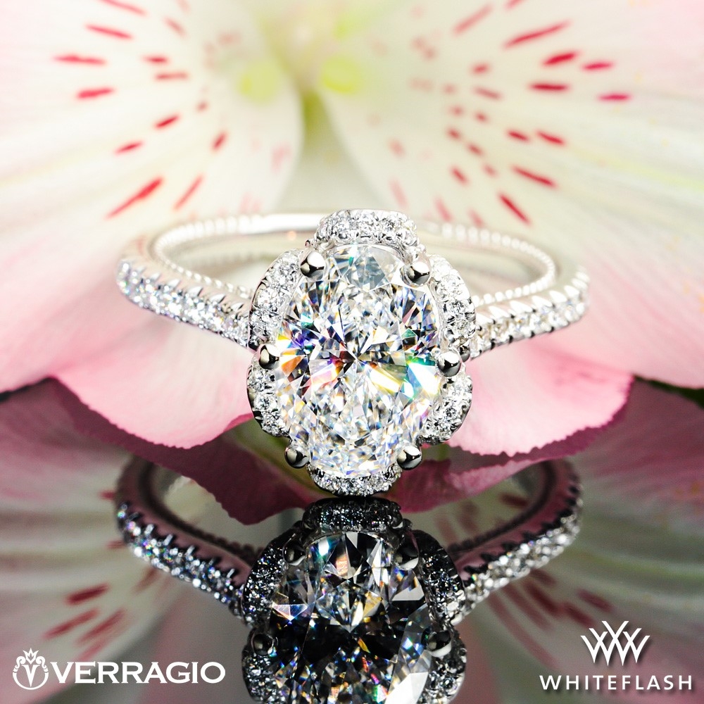 18k White Gold Verragio ENG-0487OV Diamond Engagement Ring