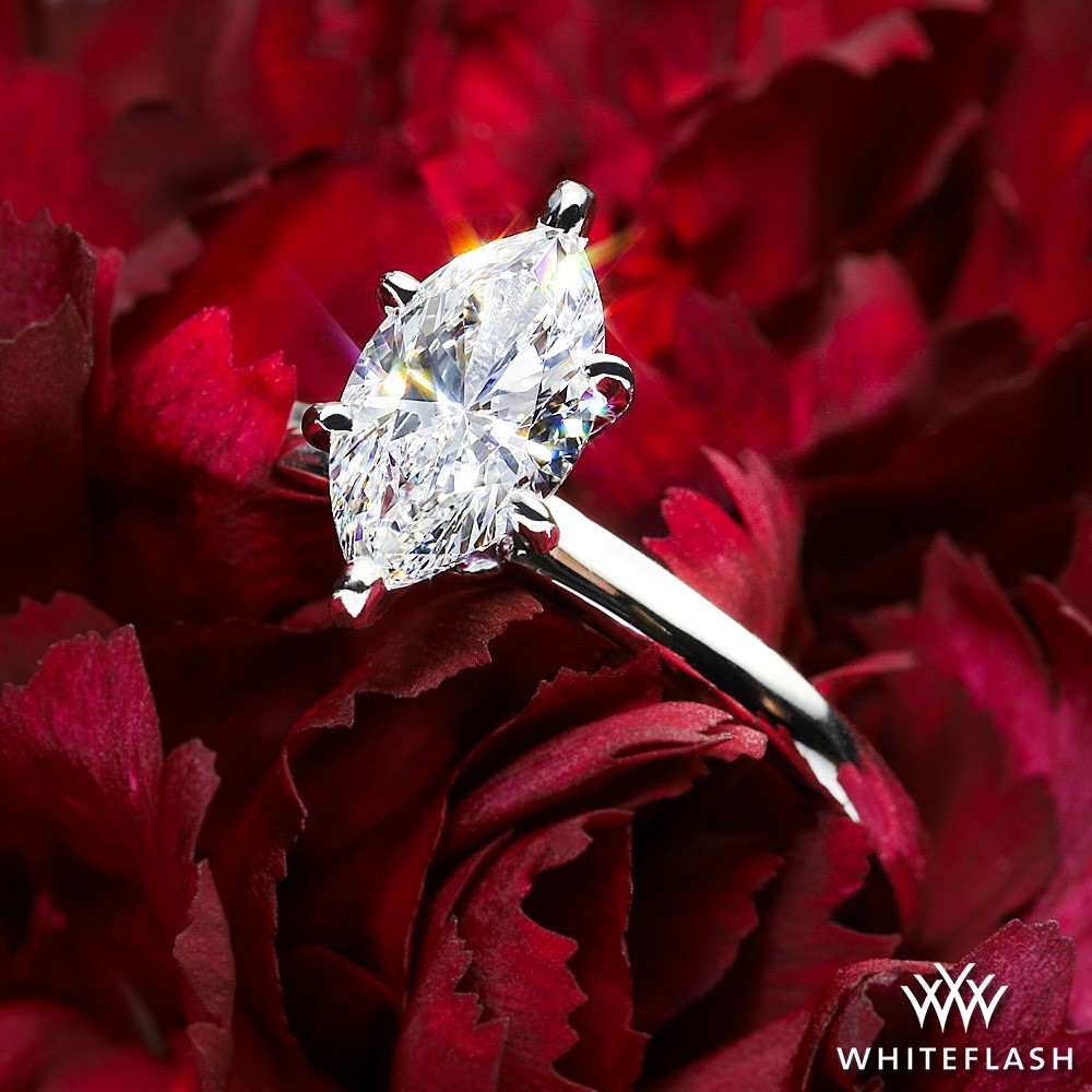 14k White Gold Timeless 6 Prong Solitaire Engagement Ring