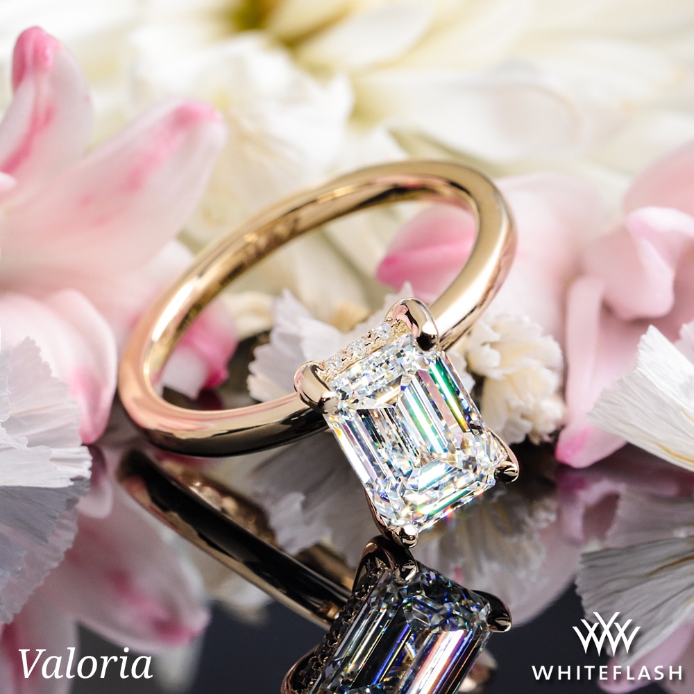 14k Yellow Gold Valoria Hidden Halo Solitaire Engagement Ring