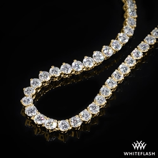 Three Prong Full Eternity Diamond Tennis Necklace